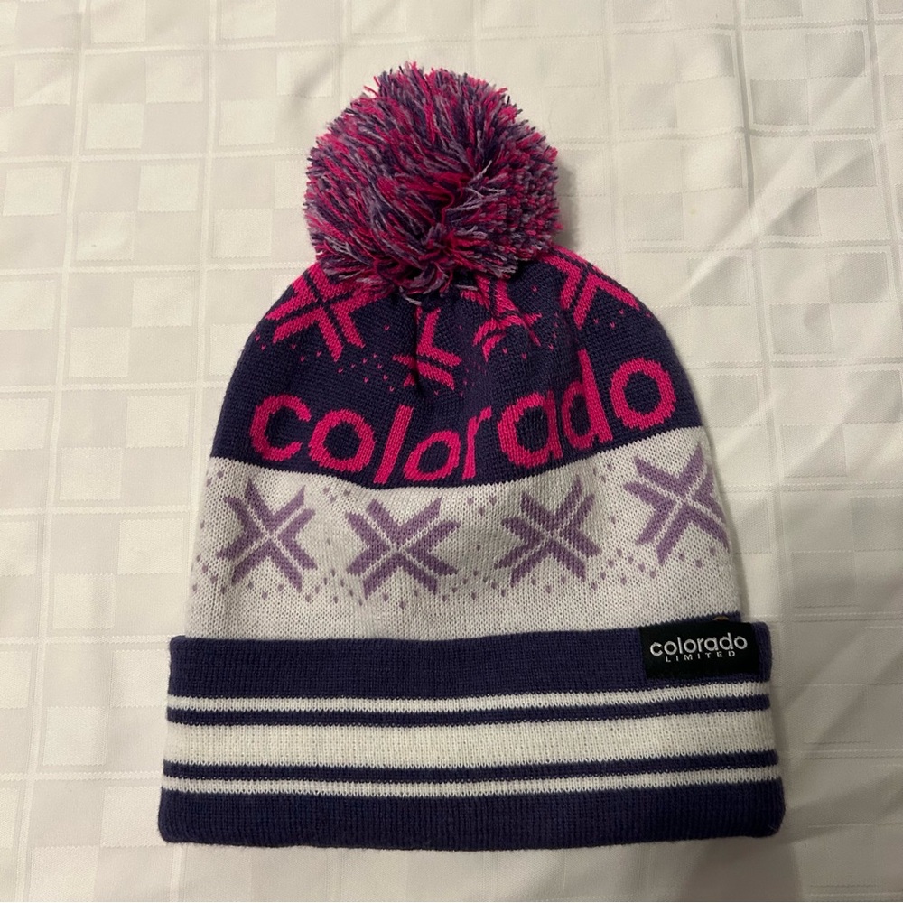 Colorado Purple and Pink Women’s Knit Hat and Leggings Set Size Small - Picture 2 of 7